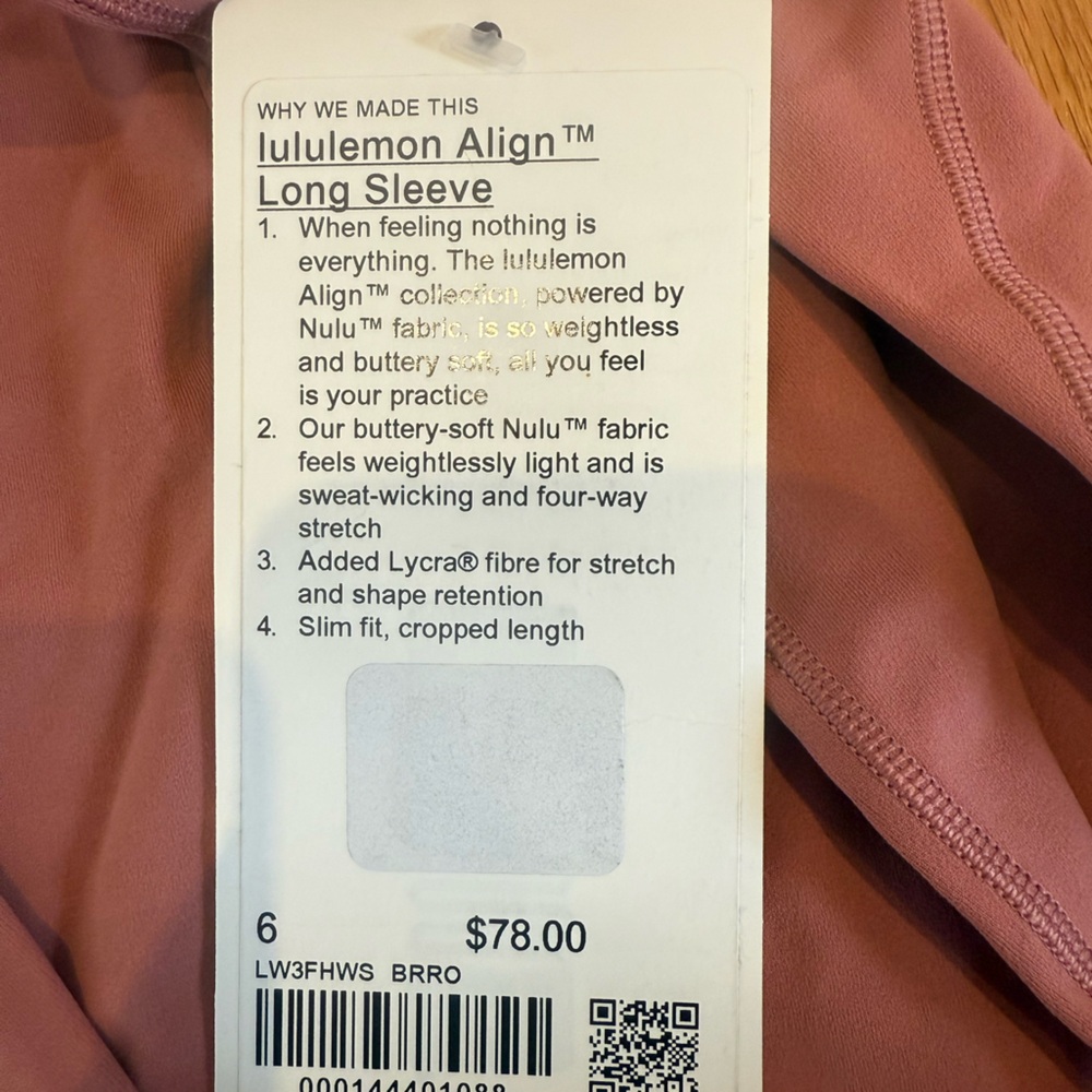 lululemon Align Long Sleeve - Mauve